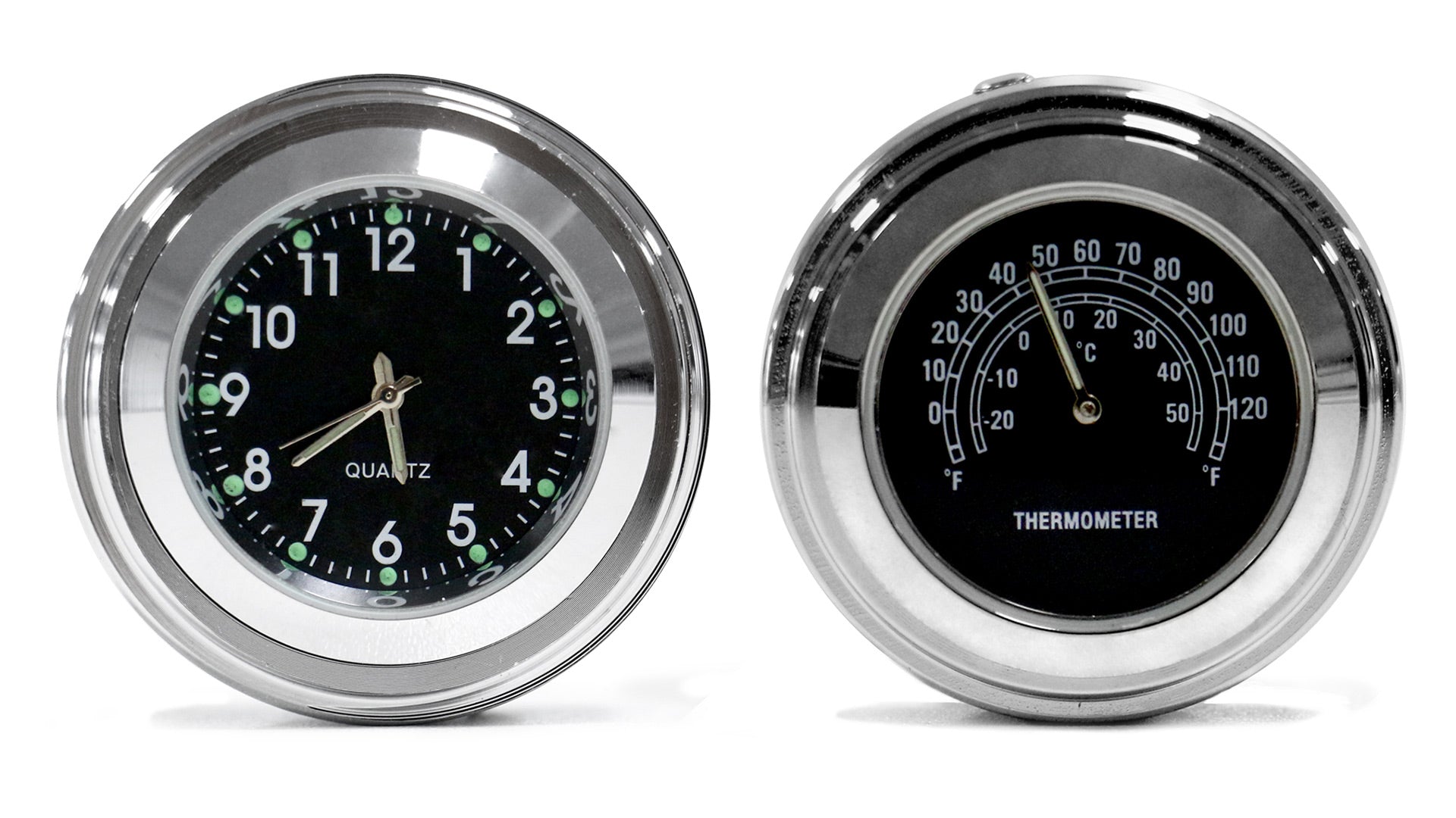 Thermometer-Uhr-Set Schwarz