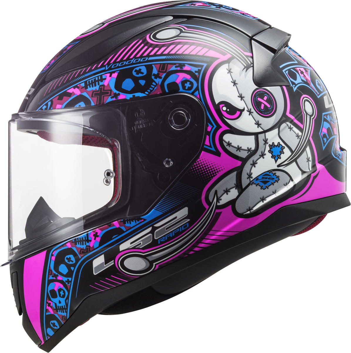 Kinderhelm LS2 Rapid Mini Voodoo Schwarz Pink
