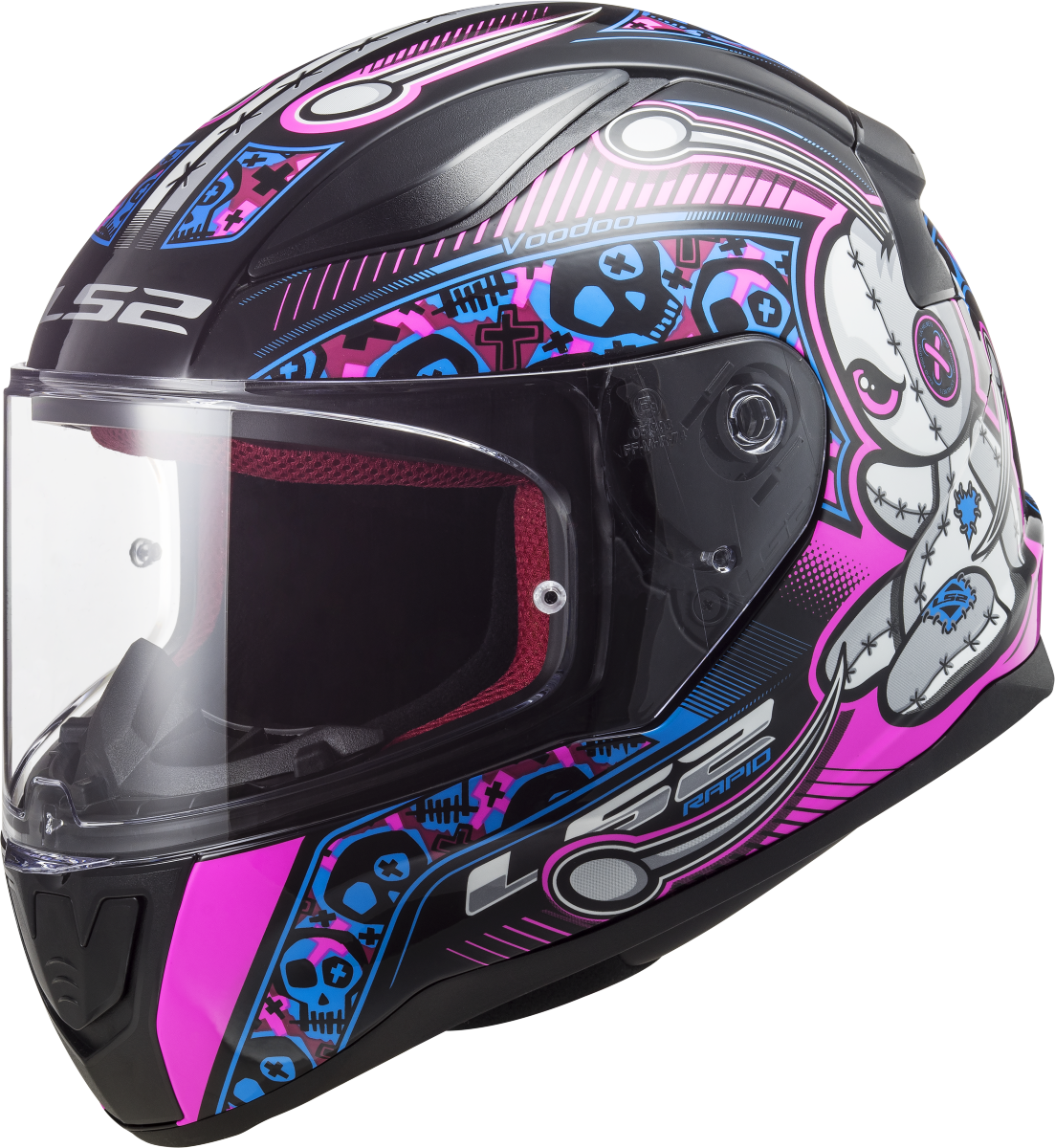 Kinderhelm LS2 Rapid Mini Voodoo Schwarz Pink
