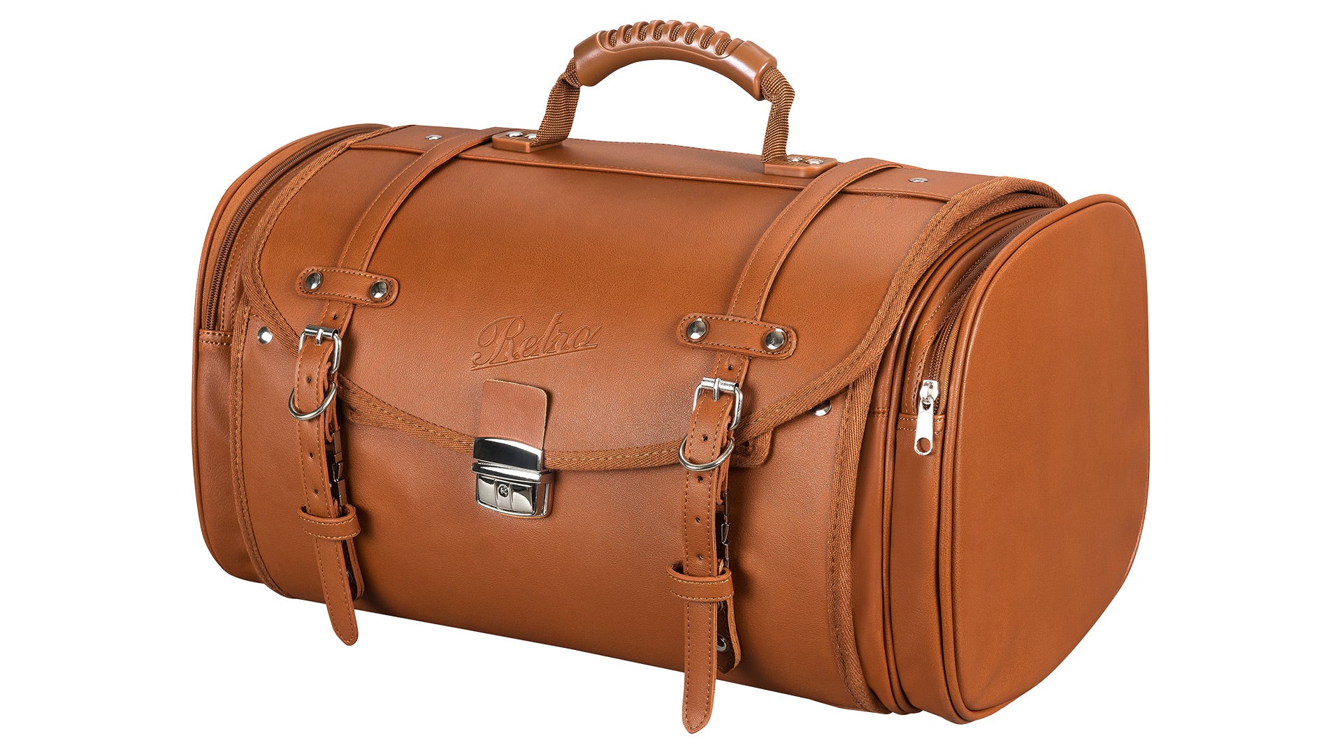 Retro Tasche Lederoptik Größe L Braun