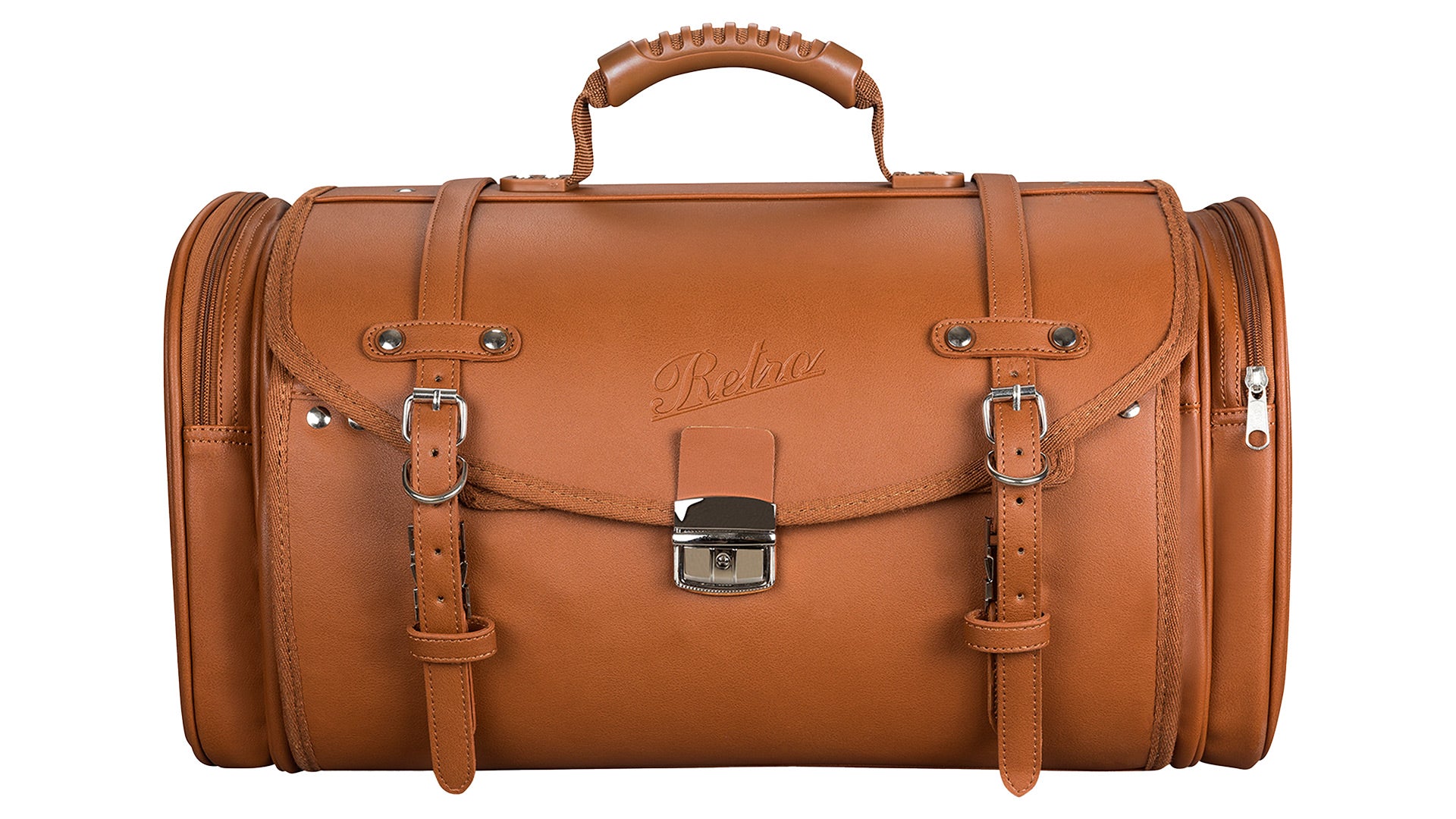 Retro Tasche Lederoptik Größe L Braun