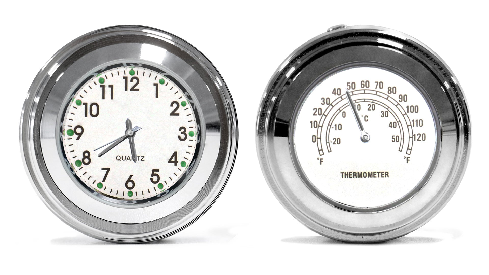 Thermometer-Uhr-Set Weiß