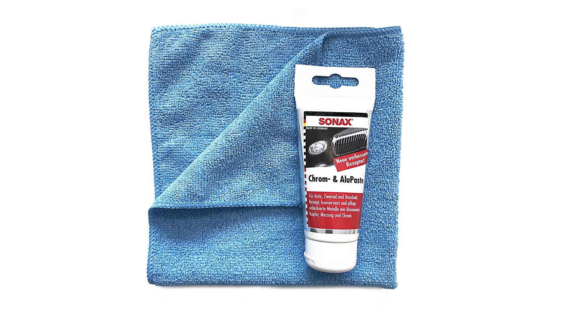 Chrom und Alu Paste + Mikrofasertuch