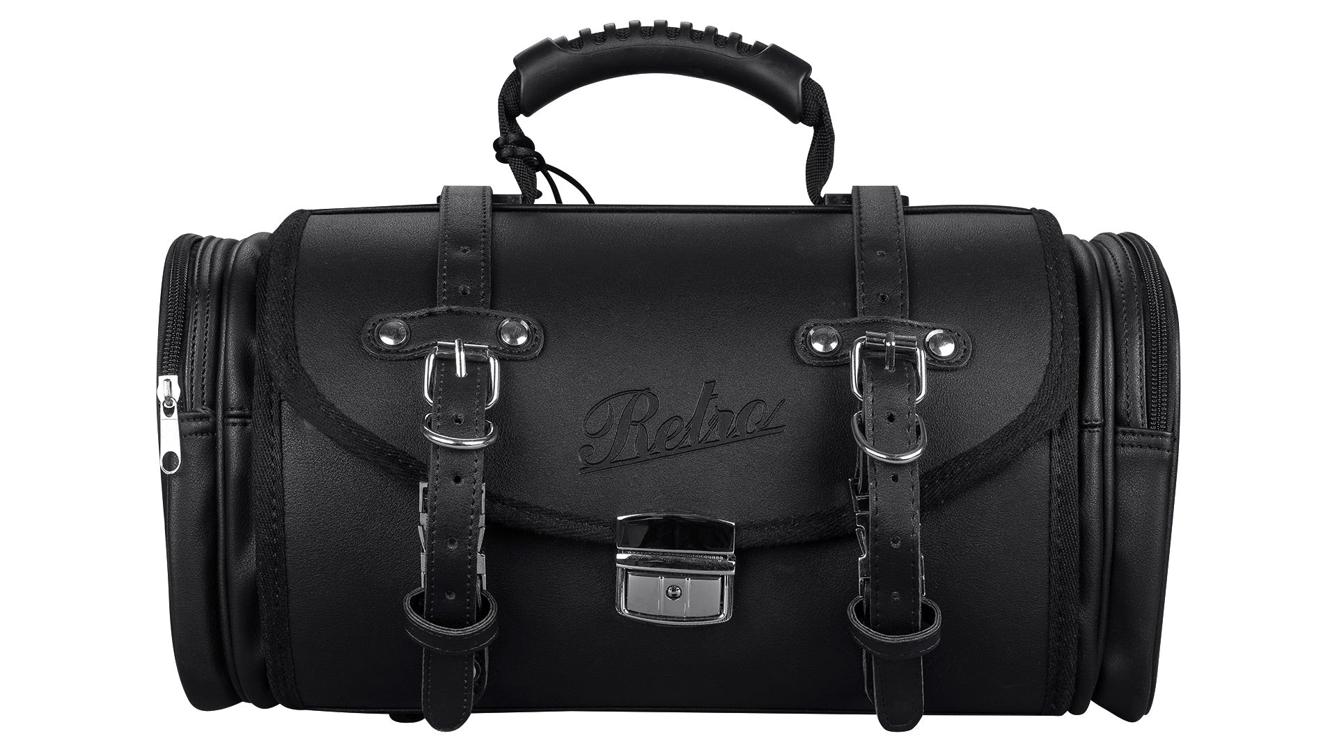 Retro Tasche Lederoptik Größe M Schwarz