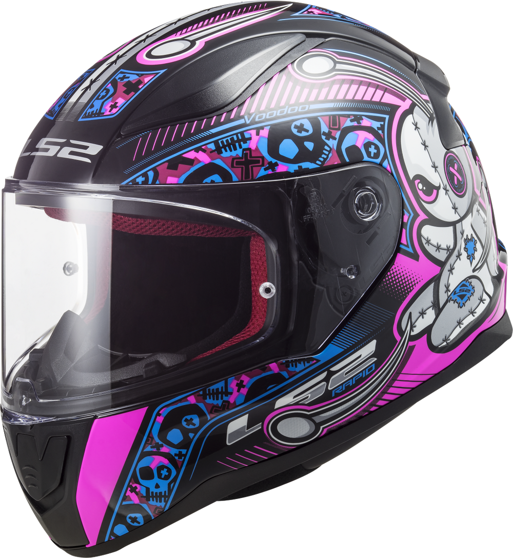 Kinderhelm LS2 Rapid Mini Voodoo Schwarz Pink