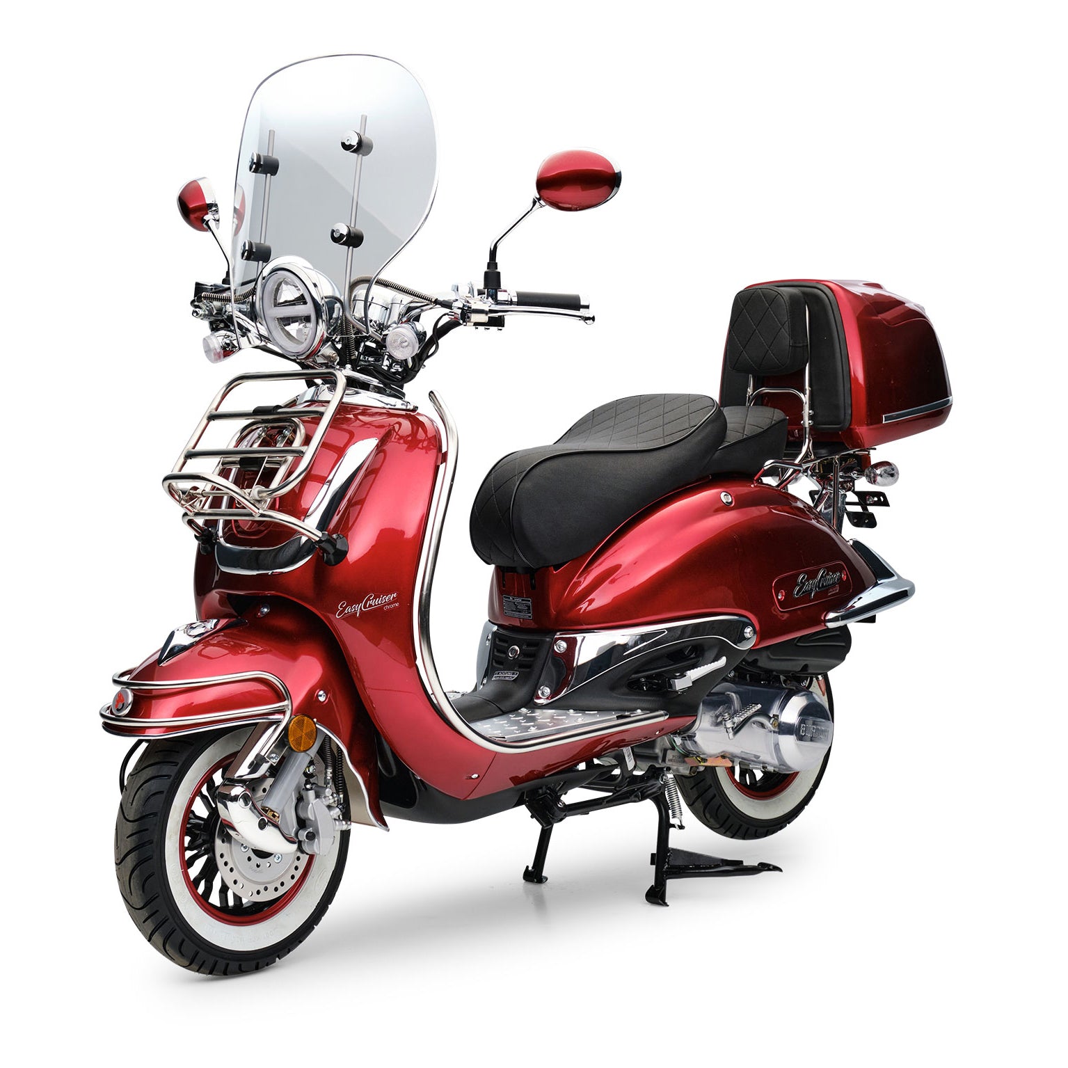 Retro Motorroller EasyCruiser Dunkelrot 50ccm