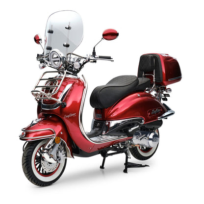 Retro Motorroller EasyCruiser Dunkelrot 50ccm