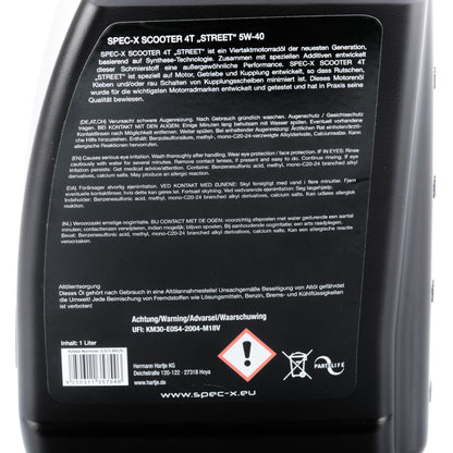Motoröl Spec-X 4- Takt 5W 40 Scooter Street