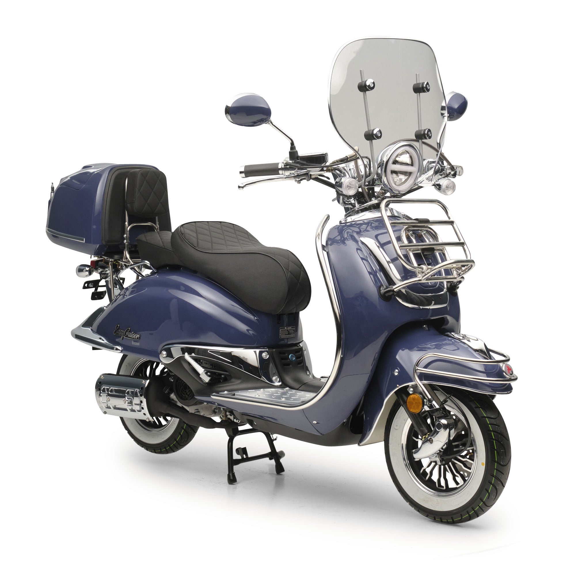 Retro Motorroller EasyCruiser Dunkelblau 50ccm