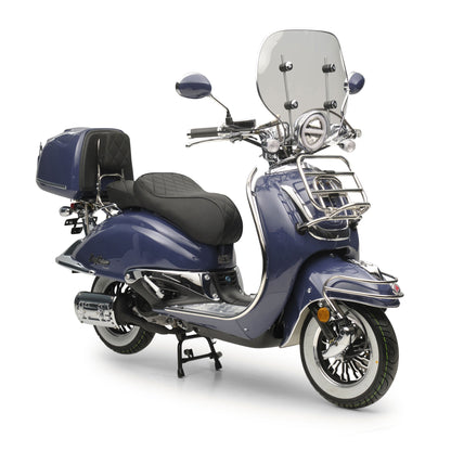 Retro Motorroller EasyCruiser Dunkelblau 50ccm