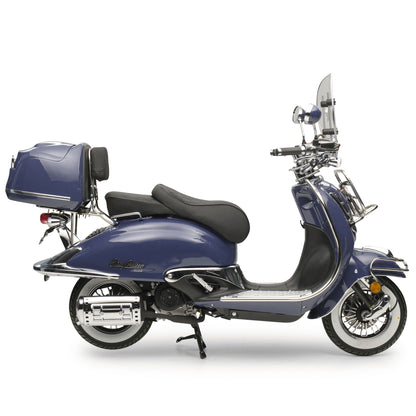 Retro Motorroller EasyCruiser Dunkelblau 50ccm