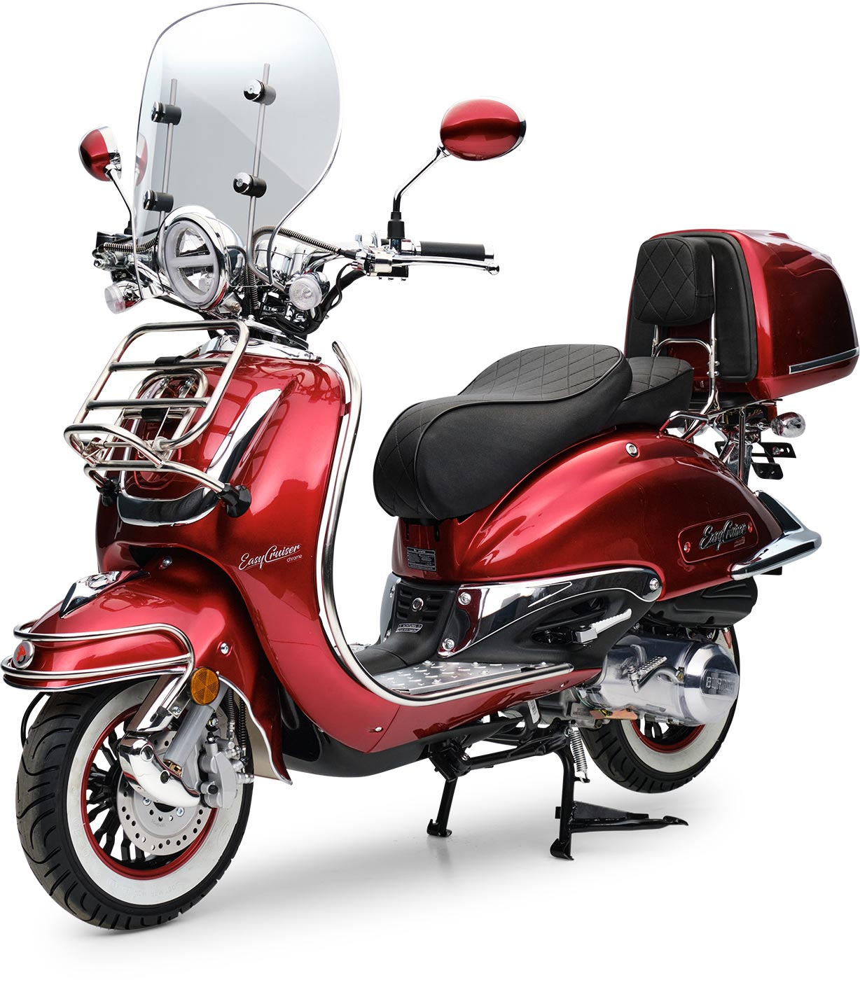 Retro Motorroller EasyCruiser Dunkelrot 50ccm