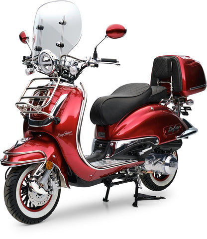 Retro Motorroller EasyCruiser Dunkelrot 50ccm