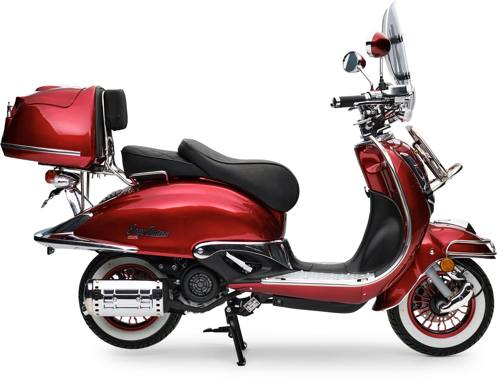 Retro Motorroller EasyCruiser Dunkelrot 50ccm