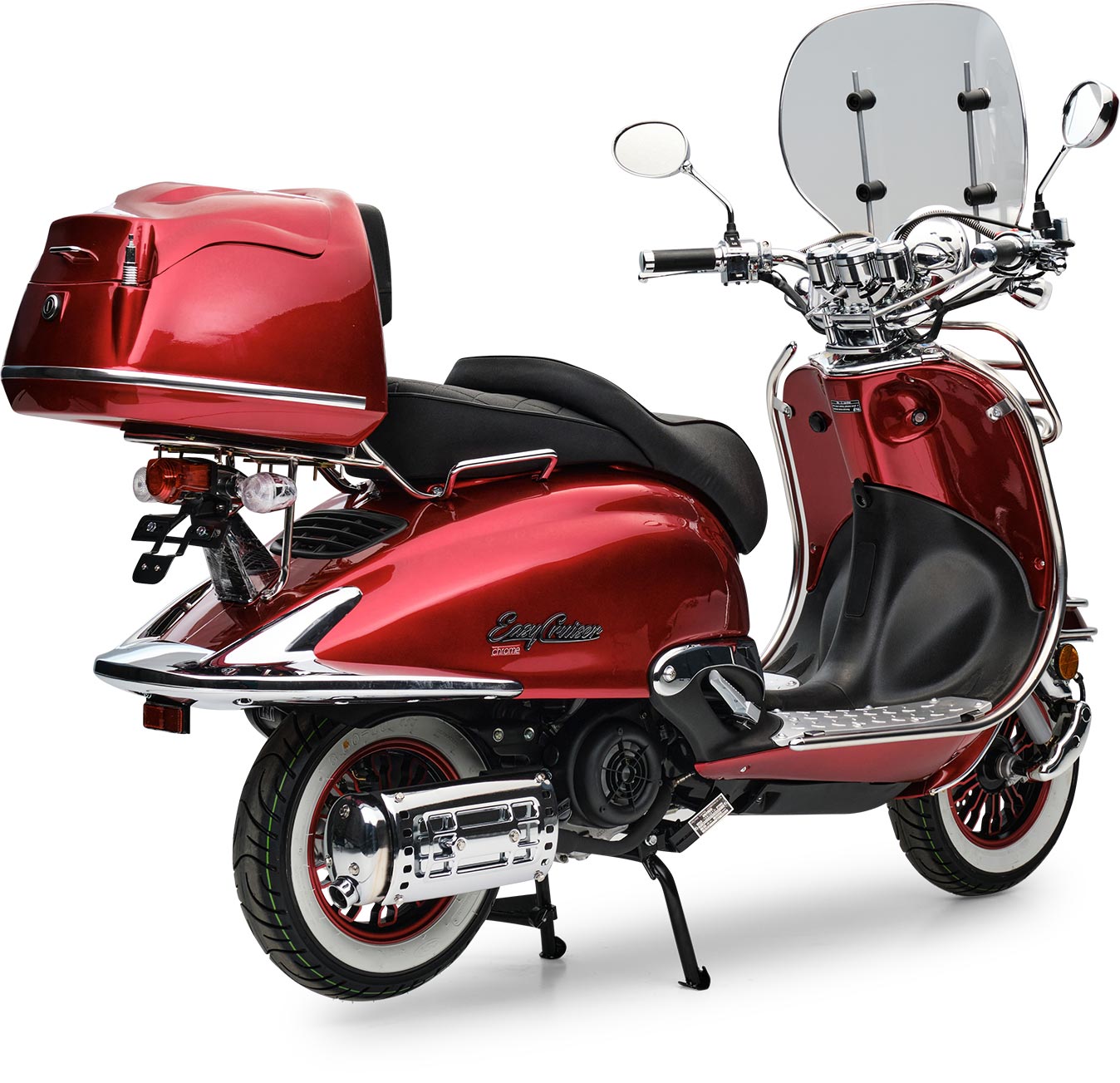 Retro Motorroller EasyCruiser Dunkelrot 50ccm