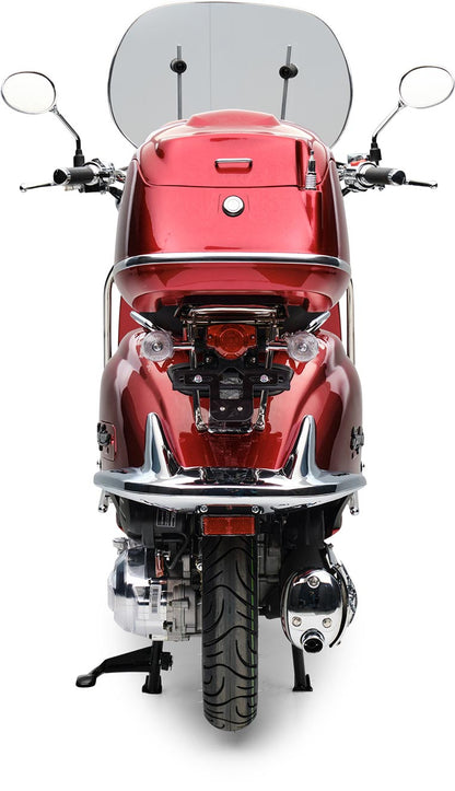 Retro Motorroller EasyCruiser Dunkelrot 50ccm