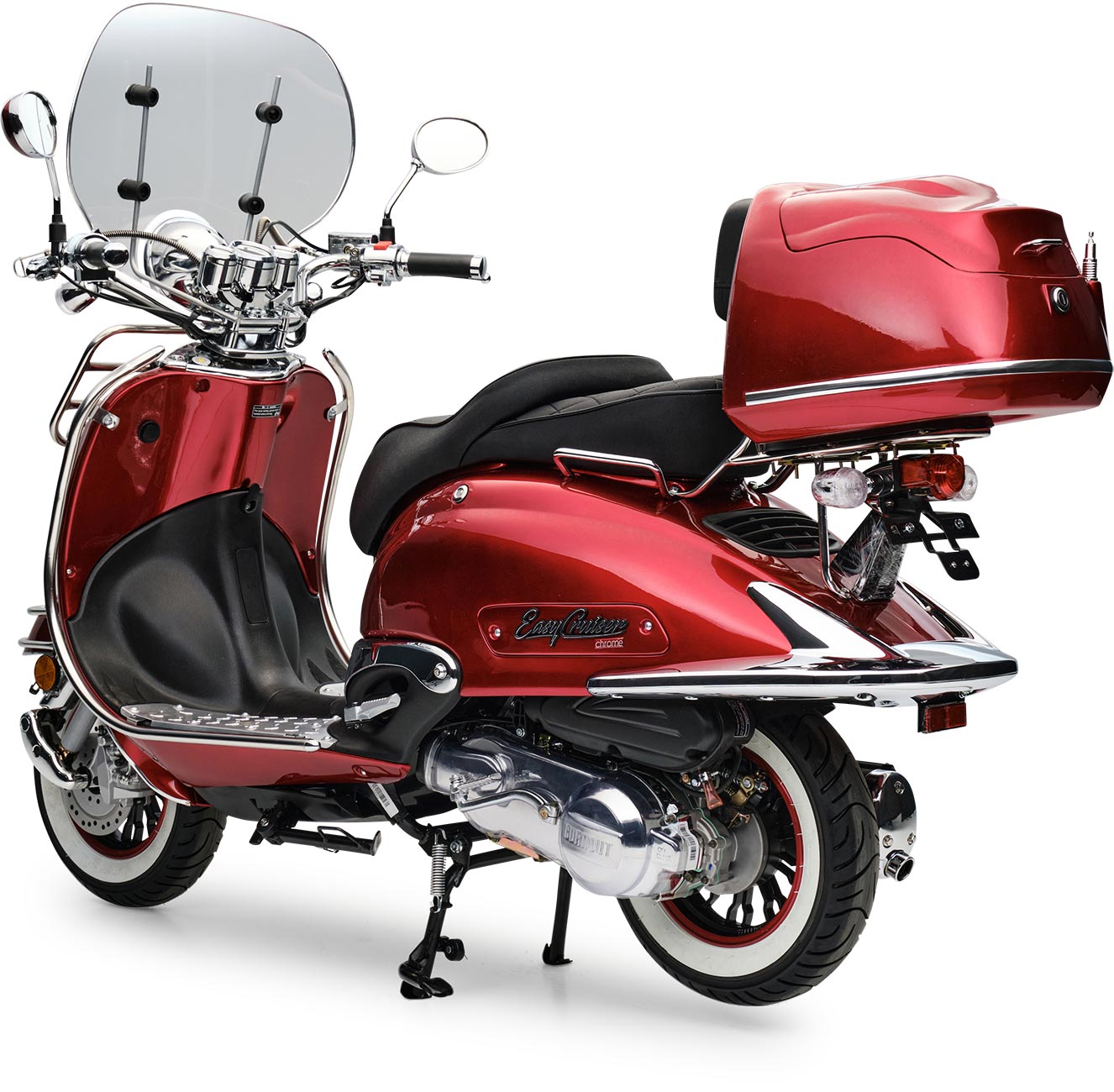 Retro Motorroller EasyCruiser Dunkelrot 50ccm