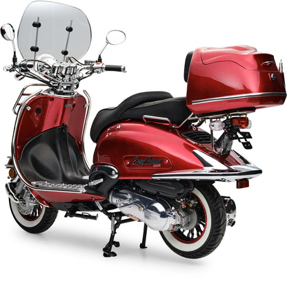 Retro Motorroller EasyCruiser Dunkelrot 50ccm