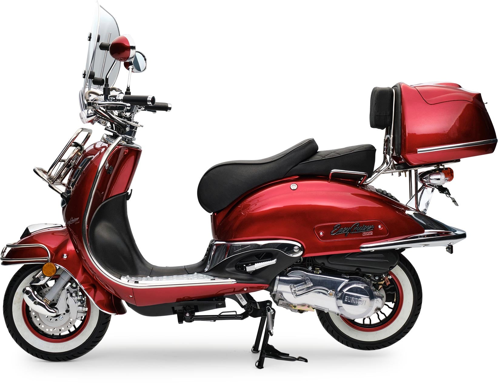 Retro Motorroller EasyCruiser Dunkelrot 50ccm