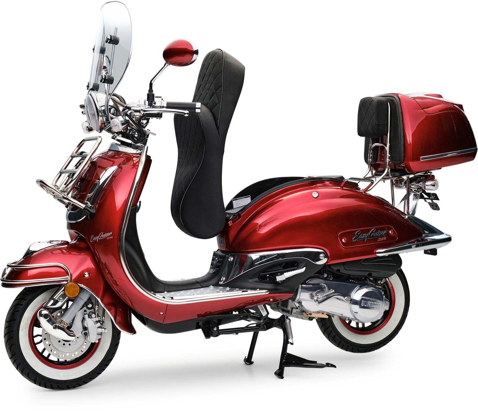 Retro Motorroller EasyCruiser Dunkelrot 50ccm