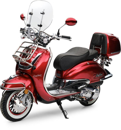 Retro Motorroller EasyCruiser Dunkelrot 50ccm