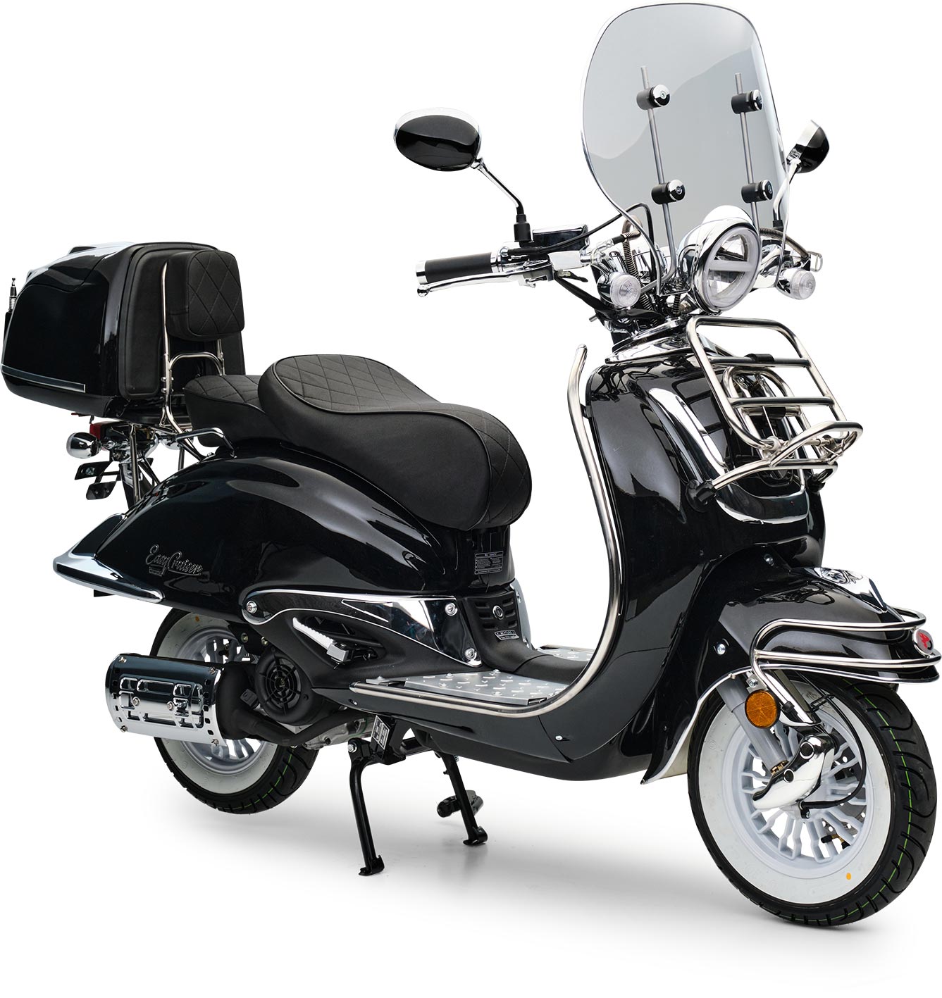 Retro Motorroller EasyCruiser Schwarz 125ccm