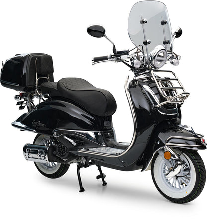 Retro Motorroller EasyCruiser Schwarz 125ccm