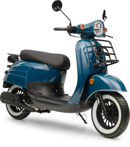 Retro Motorroller Luna Ozeanblau 50ccm
