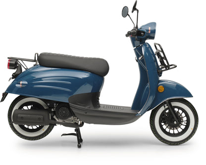 Retro Motorroller Luna Ozeanblau 50ccm