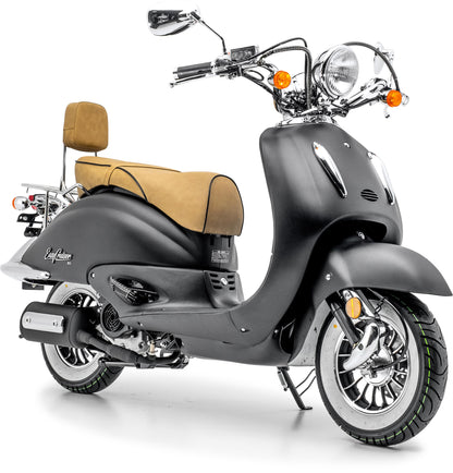 Retro Motorroller EasyCruiser Eco Mattschwarz 50ccm