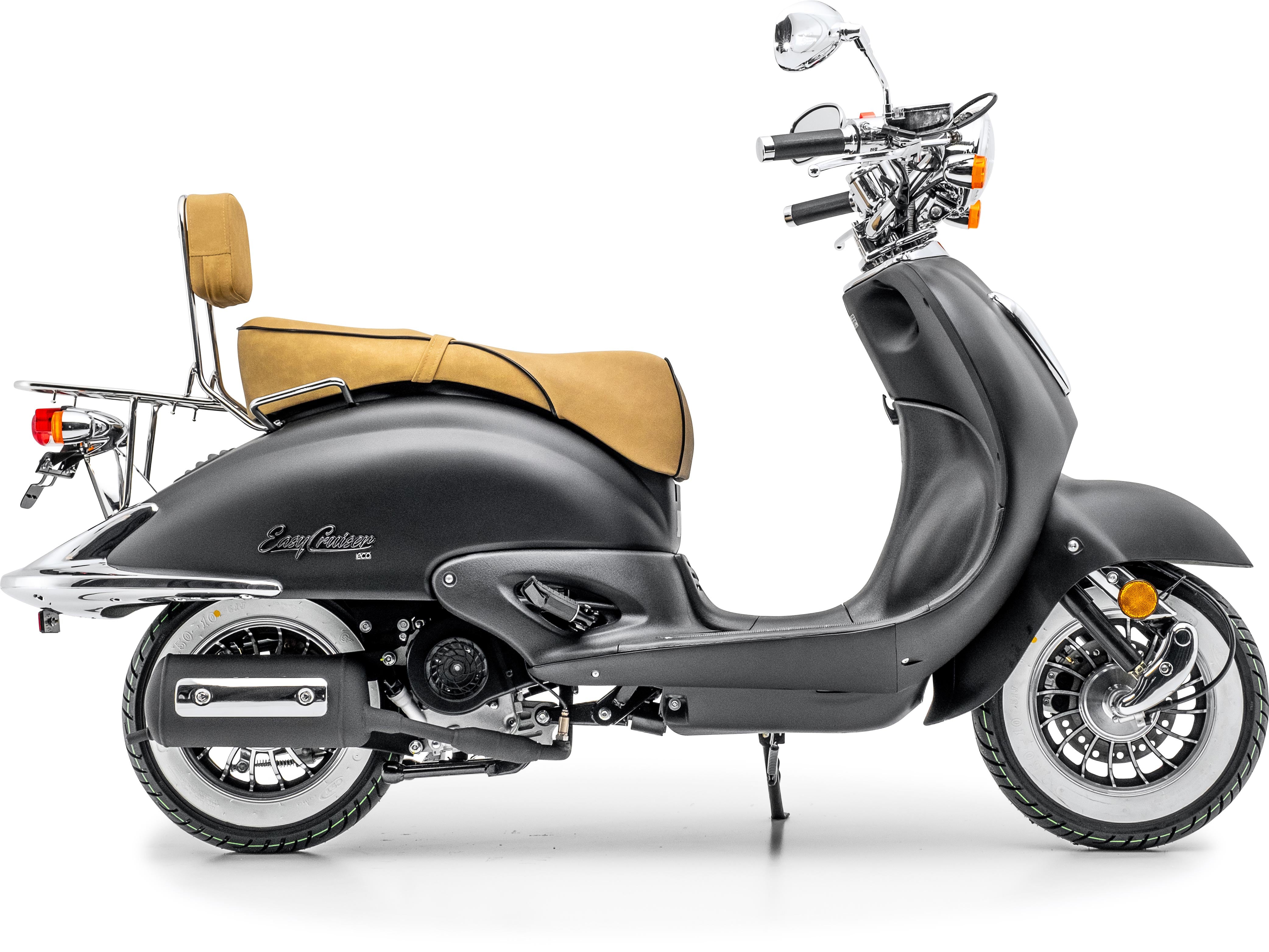 Retro Motorroller EasyCruiser Eco Mattschwarz 50ccm