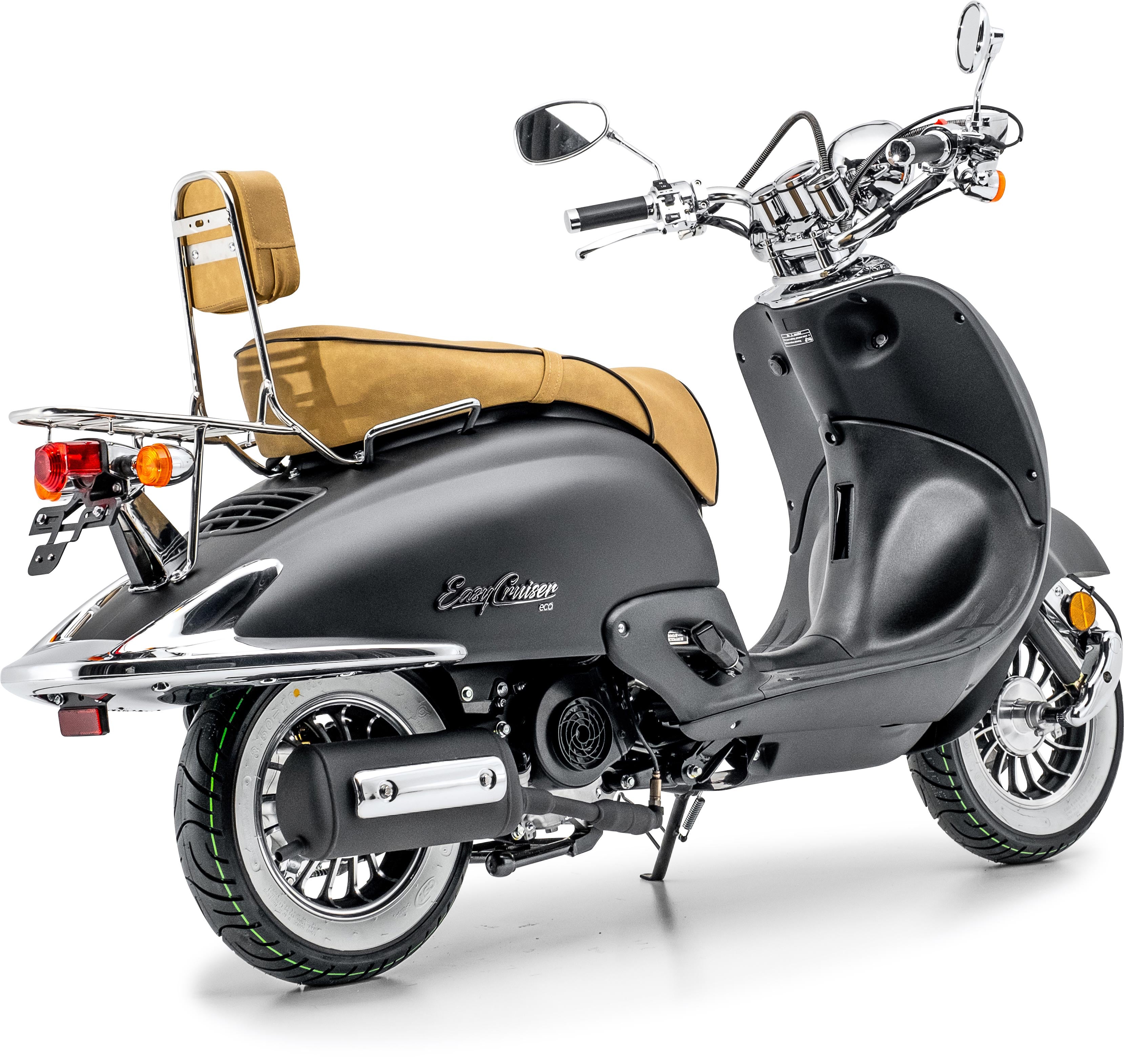 Retro Motorroller EasyCruiser Eco Mattschwarz 50ccm