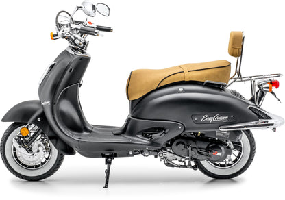 Retro Motorroller EasyCruiser Eco Mattschwarz 50ccm