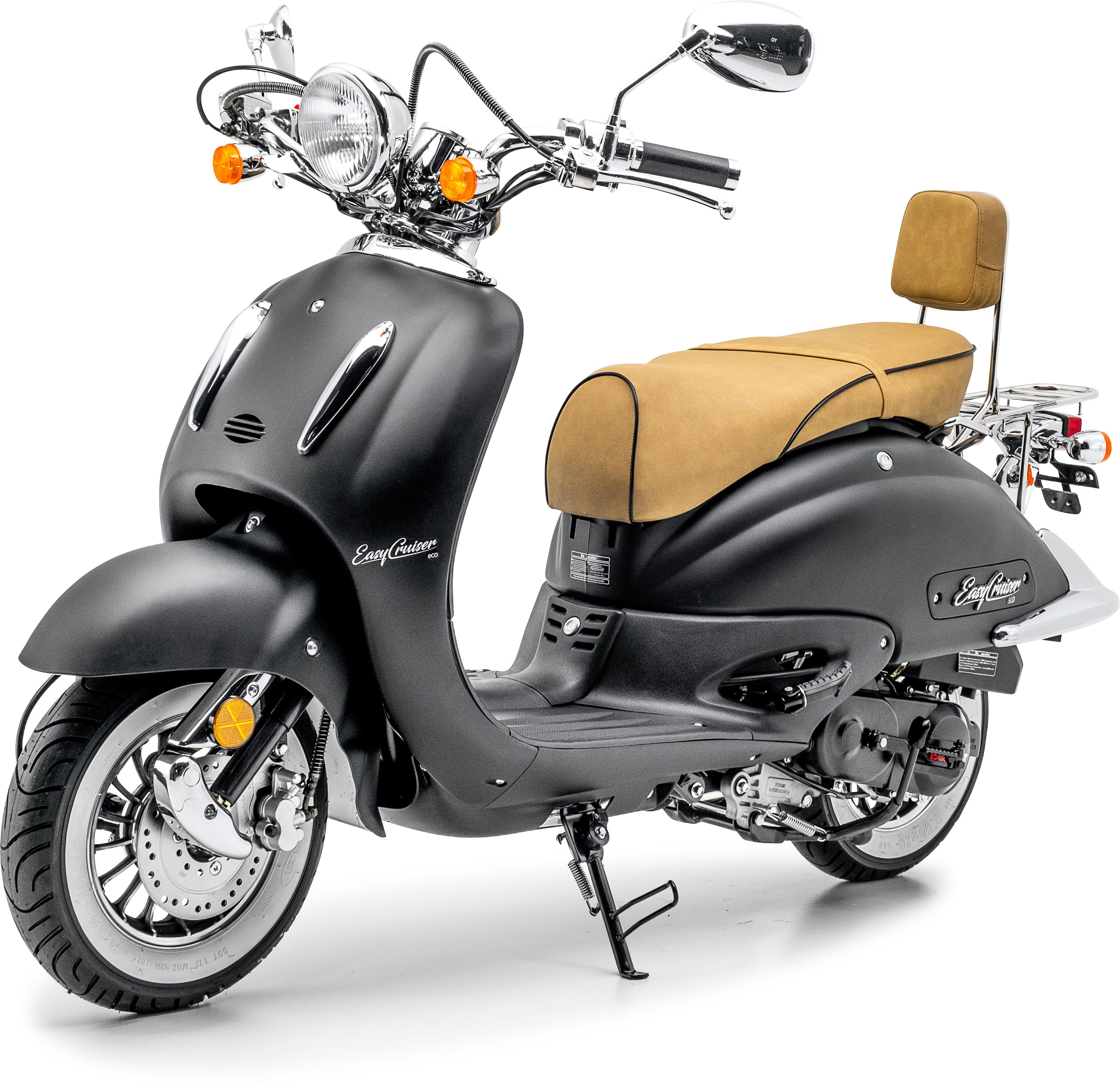 Retro Motorroller EasyCruiser Eco Mattschwarz 50ccm
