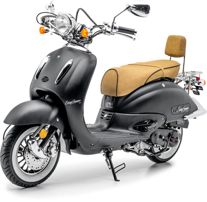 Retro Motorroller EasyCruiser Eco Mattschwarz 50ccm