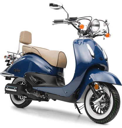Retro Motorroller EasyCruiser Eco Dunkelblau 50ccm