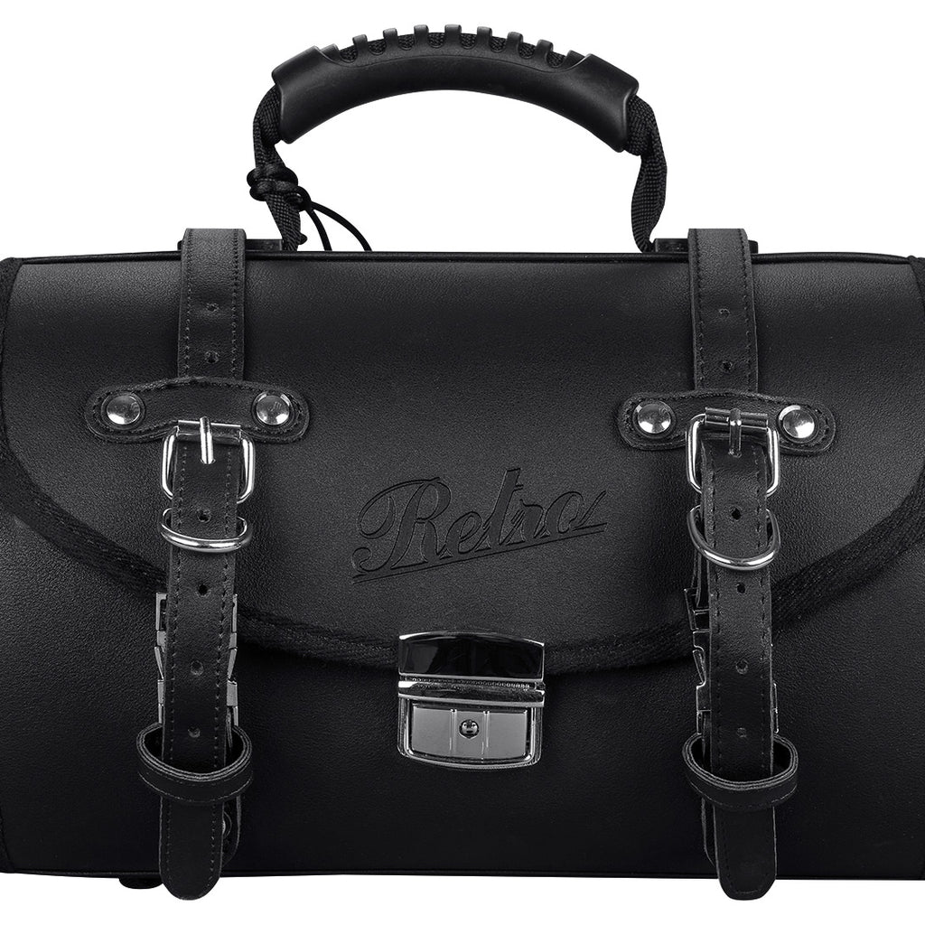 retro fahrradtaschen Retro Tasche Lederoptik Größe L Schwarz – Burnout Motors