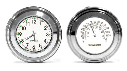 Thermometer-Uhr-Set Weiß